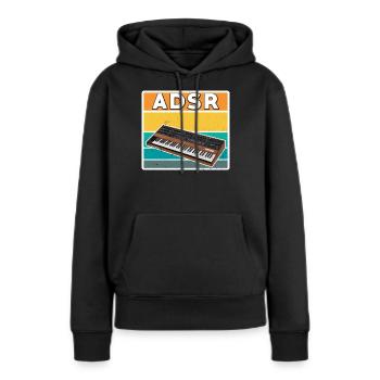 Synthétiseur Adsr - Sweat à capuche Premium bio Femme - noir - Devant - Julia (174cm)