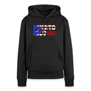 Patriotic Vintage Porto Rico Flag Rican - Sweat à capuche Premium bio Femme - noir - Devant - Julia (174cm)
