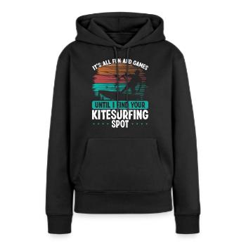 Kitesurfing Kitesurf Kite Kiteboarder Kiteboard - Sweat à capuche Premium bio Femme - noir - Devant - Julia (174cm)