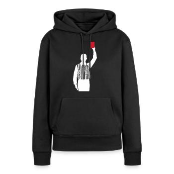 Schiedsrichter rote Karte Schiri Foul - Frauen Premium Bio Hoodie - Schwarz - Vorne - Julia (174cm)