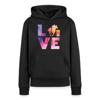 Lustige Pferderennen Pferderennen Geschenkidee - Frauen Premium Bio Hoodie - Schwarz - Vorne - Julia (174cm)