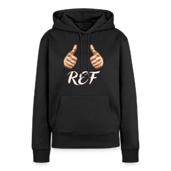 Schiri Schiedsrichter - Frauen Premium Bio Hoodie - Schwarz - Vorne - Julia (174cm)