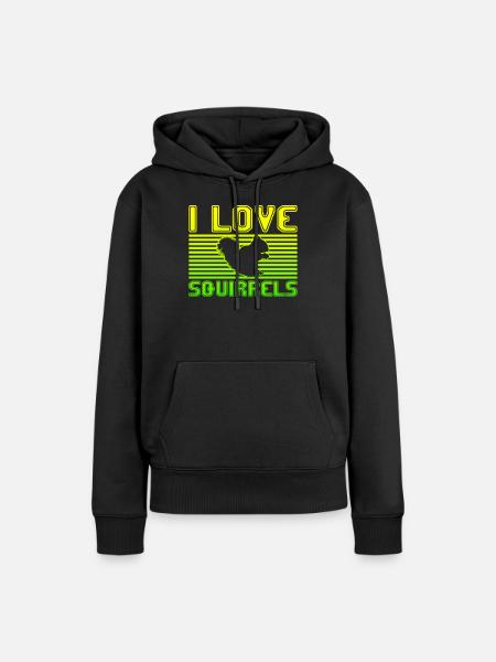 I love squirrels - Frauen Premium Bio Hoodie - Schwarz