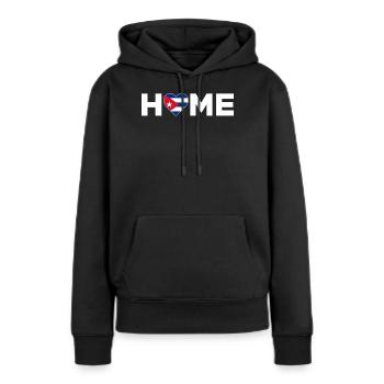 Cuba Accueil Cuba Drapeau Cuba Amour - Sweat à capuche Premium bio Femme - noir - Devant - Julia (174cm)