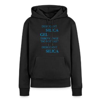 Gel de silice déshydratant Meme Ne pas manger de - Sweat à capuche Premium bio Femme - noir - Devant - Julia (174cm)