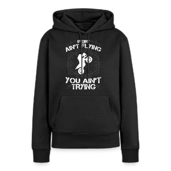 Vintage, Wenn Dreck Nicht Flieg - Frauen Premium Bio Hoodie - Schwarz - Vorne - Julia (174cm)