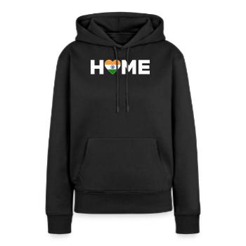 Indien Heimat Indien Flagge Indien Liebe - Frauen Premium Bio Hoodie - Schwarz - Vorne - Julia (174cm)