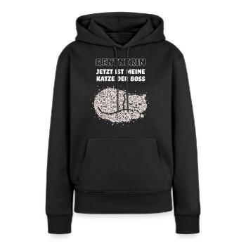 Renterin Ruhestand Katzenbesitzer Kätzchen Pension - Frauen Premium Bio Hoodie - Schwarz - Vorne - Julia (174cm)