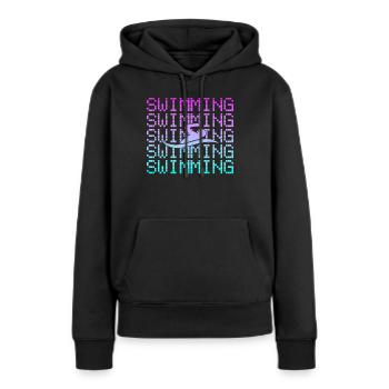 Nager - Sweat à capuche Premium bio Femme - noir - Devant - Julia (174cm)