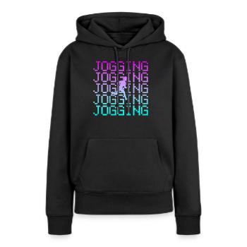Faire du jogging - Sweat à capuche Premium bio Femme - noir - Devant - Julia (174cm)