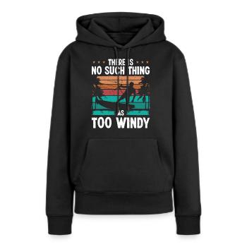KiteboardIng Vintage Trop venteux Kiteboarder Kite - Sweat à capuche Premium bio Femme - noir - Devant - Julia (174cm)