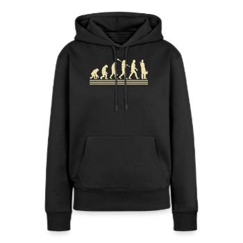 Évolution de la plomberie - Sweat à capuche Premium bio Femme - noir - Devant - Julia (174cm)