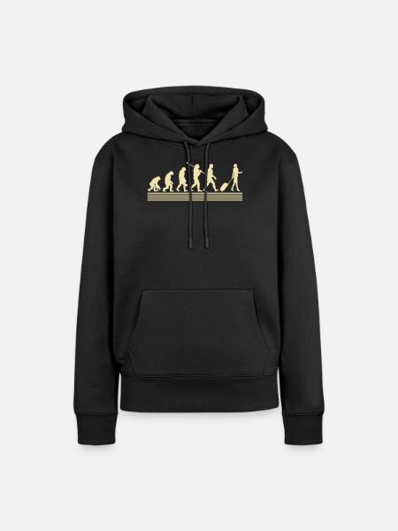 Stewardessen-evolution - Frauen Premium Bio Hoodie - Schwarz
