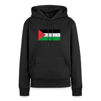 Palestine Cadeau Gratuit Palestine Bande de Gaza - Sweat à capuche Premium bio Femme - noir - Devant - Julia (174cm)
