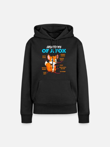 Anatomie eines Fuches Fuchs Kinder - Frauen Premium Bio Hoodie - Schwarz