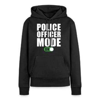 Mode Policier Un policier - Sweat à capuche Premium bio Femme - noir - Devant - Julia (174cm)