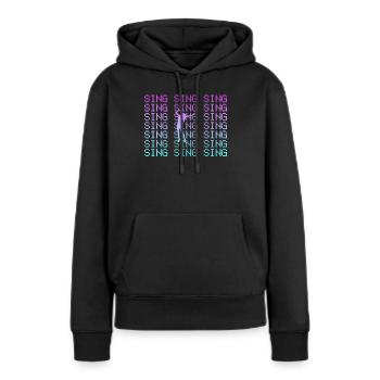 Singen - Frauen Premium Bio Hoodie - Schwarz - Vorne - Julia (174cm)