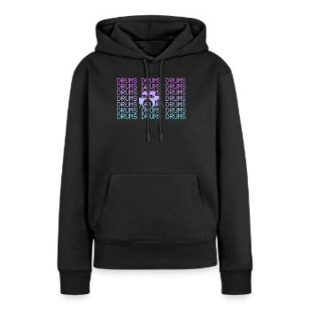 Percussion - Sweat à capuche Premium bio Femme - noir - Devant - Julia (174cm)