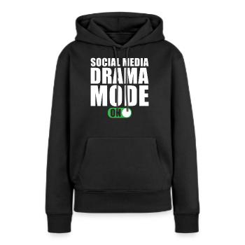 Social Media Modus Ein - Frauen Premium Bio Hoodie - Schwarz - Vorne - Julia (174cm)