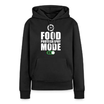 Dicton du photographe culinaire - Sweat à capuche Premium bio Femme - noir - Devant - Julia (174cm)