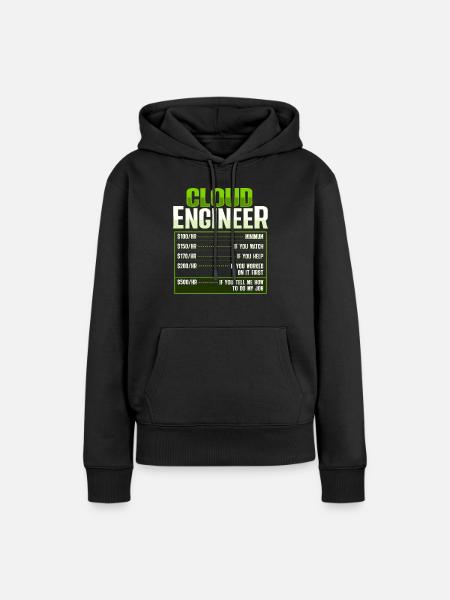 Sys-Admin und Entwickler Cloud-Devops-Ingenieur - Frauen Premium Bio Hoodie - Schwarz