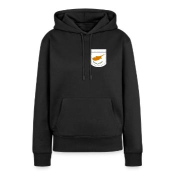 Chypre - Sweat à capuche Premium bio Femme - noir - Devant - Julia (174cm)