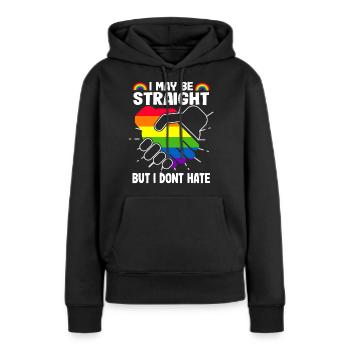 Ich Mag Hetero Sein, Aber Ich Hasse LGBTQ Gay - Frauen Premium Bio Hoodie - Schwarz - Vorne - Julia (174cm)