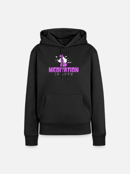 Meditation - Frauen Premium Bio Hoodie - Schwarz