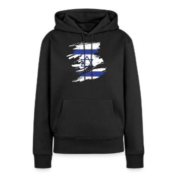 Israel - Frauen Premium Bio Hoodie - Schwarz - Vorne - Julia (174cm)