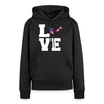 Malaisie - Sweat à capuche Premium bio Femme - noir - Devant - Julia (174cm)