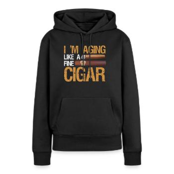 Ich Altern Wie Ein Feiner Zigarrenraucher - Frauen Premium Bio Hoodie - Schwarz - Vorne - Julia (174cm)