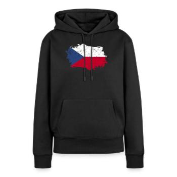 Tschechien Flagge Grunge Tschechien Fahne - Frauen Premium Bio Hoodie - Schwarz - Vorne - Julia (174cm)