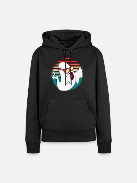 Geisterstunde Halloween Geist - Frauen Premium Bio Hoodie - Schwarz