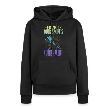Skieurs de fond biathlon de fond - Sweat à capuche Premium bio Femme - noir - Devant - Julia (174cm)