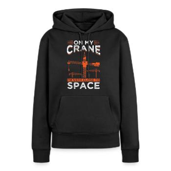 Camion Grue Grue Opérateur Grue Construction Grue Cadeau - Sweat à capuche Premium bio Femme - noir - Devant - Julia (174cm)