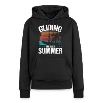 Kitesurf Kiteboard Kite Kiteboarder Vent - Sweat à capuche Premium bio Femme - noir - Devant - Julia (174cm)