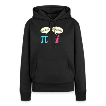 Mathe Spruch Komplexe Zahl Pie get real - Frauen Premium Bio Hoodie - Schwarz - Vorne - Julia (174cm)