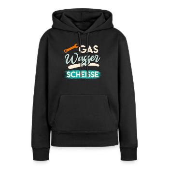 Gas Wasser Scheiße - Frauen Premium Bio Hoodie - Schwarz - Vorne - Julia (174cm)