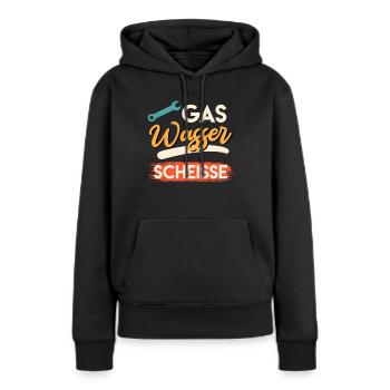 Gas Wasser Scheiße - Frauen Premium Bio Hoodie - Schwarz - Vorne - Julia (174cm)
