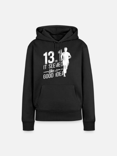 Running Runner Half Marathon Half - Frauen Premium Bio Hoodie - Schwarz