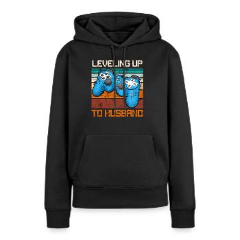 Fête des garçons Hommes Mariage Mari - Sweat à capuche Premium bio Femme - noir - Devant - Julia (174cm)