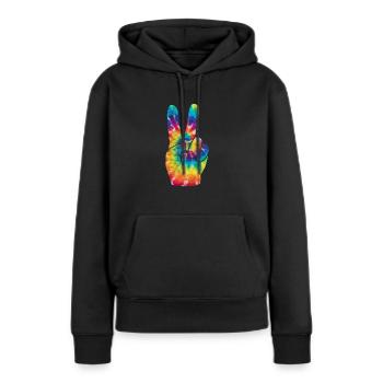 Hippie - Sweat à capuche Premium bio Femme - noir - Devant - Julia (174cm)