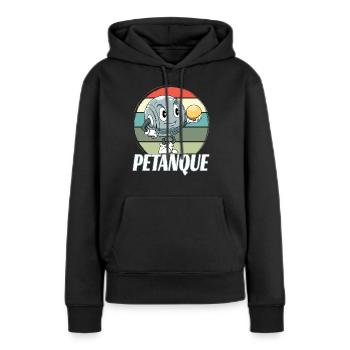 Kugelspiel Petanque Treffer Petanque Spieler - Frauen Premium Bio Hoodie - Schwarz - Vorne - Julia (174cm)
