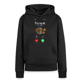 Affichage du téléphone trumpet player - Sweat à capuche Premium bio Femme - noir - Devant - Julia (174cm)