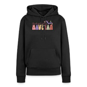 Ghouls wollen nur Spaß haben - Frauen Premium Bio Hoodie - Schwarz - Vorne - Julia (174cm)