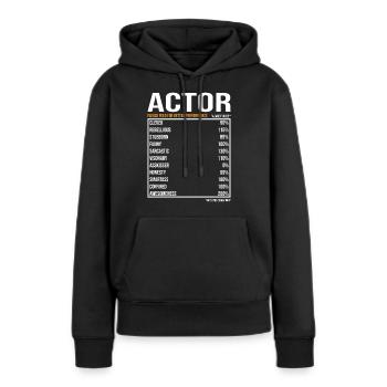 Acteurs du jour Acteur drôle - Sweat à capuche Premium bio Femme - noir - Devant - Julia (174cm)