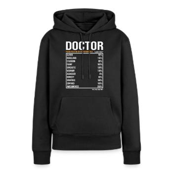 Doktor tageswerte Lustig Doktor - Frauen Premium Bio Hoodie - Schwarz - Vorne - Julia (174cm)
