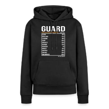 Gardien de sécurité Garde Cadeau de garde - Sweat à capuche Premium bio Femme - noir - Devant - Julia (174cm)