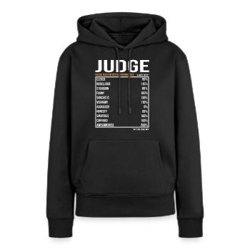 Richter tageswerte Lustiger Richter - Frauen Premium Bio Hoodie - Schwarz - Vorne - Julia (174cm)