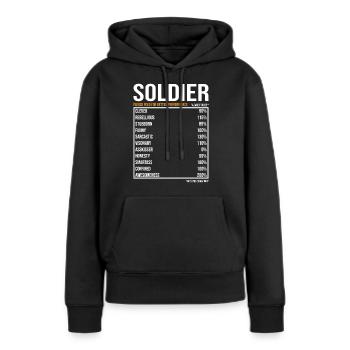 Soldat du jour drôle de soldat - Sweat à capuche Premium bio Femme - noir - Devant - Julia (174cm)